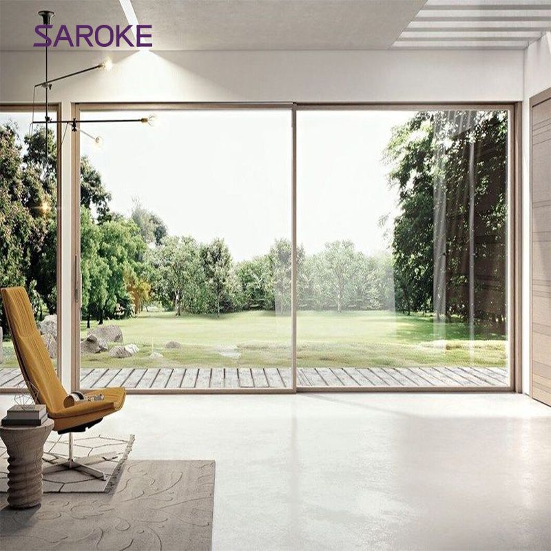 Patios Slide Thermal Break Modern Slim Frame Interior Aluminum Alloy Sliding Doors