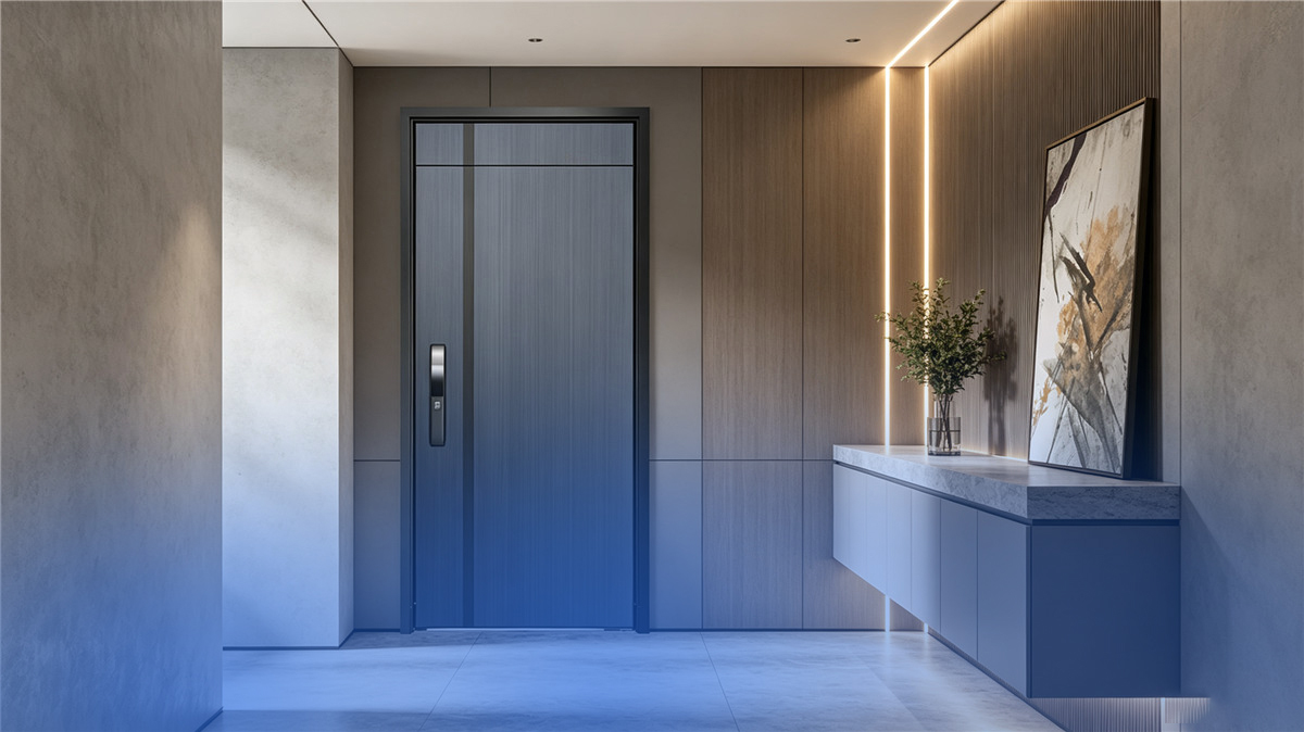 High security stainless steel entry door for luxury residences