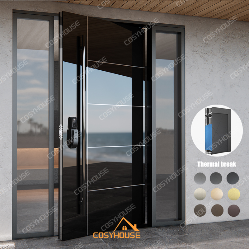 Steel Security Door Exterior Front Entry Door For House Villa Apartment With Custom Lock System