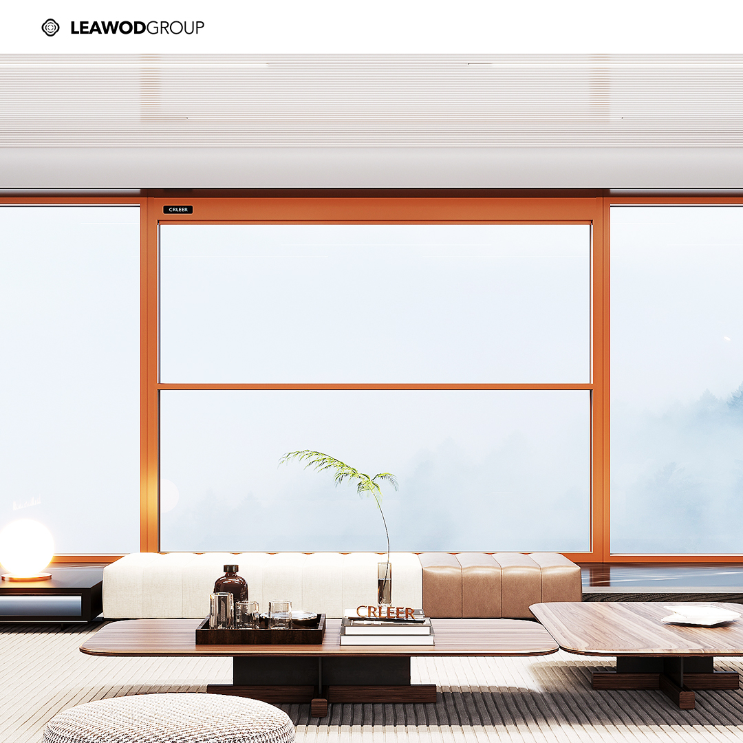 Electric Vertical Sliding Window Balcony Oversized View Smart Vertical Aluminum Glass Rain Sensor Vertical Moving Window