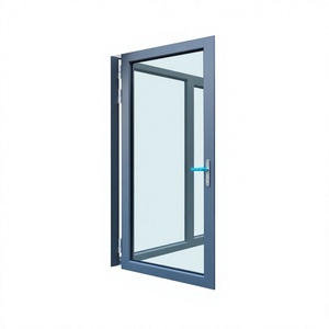 Thermal Break Aluminum Swing Door Aluminum Alloy Frame Glass Entry Door Custom Size Color for Hotel Apartment Projects