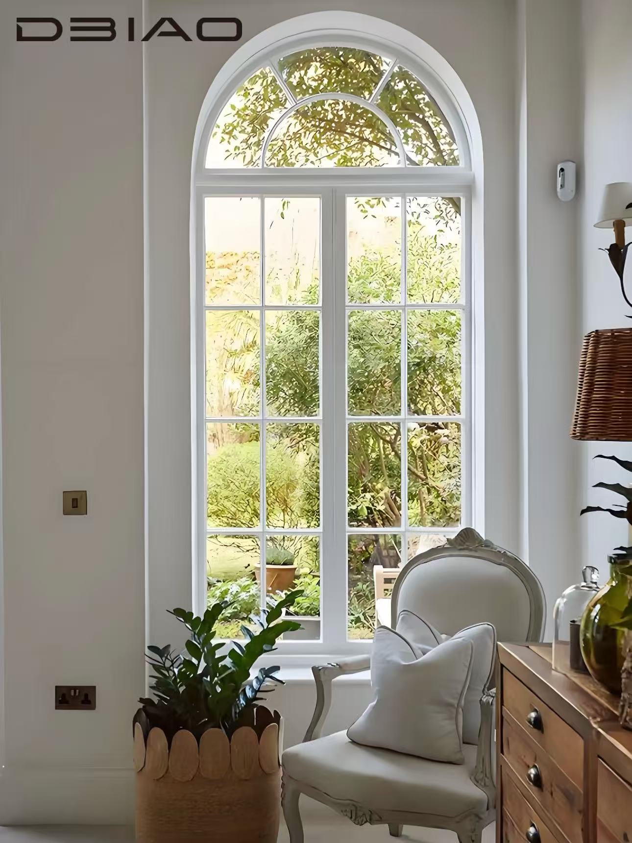 French Style Aluminum Alloy Swing Casement Window Double Tempered Glass Soundproof Thermal Break Frame for Modern Home Bathroom