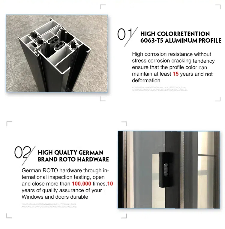 Low E Double Glass Aluminum Black Frame Bifold Windows NFRC Modern Exterior Garden American Bar Folding Window