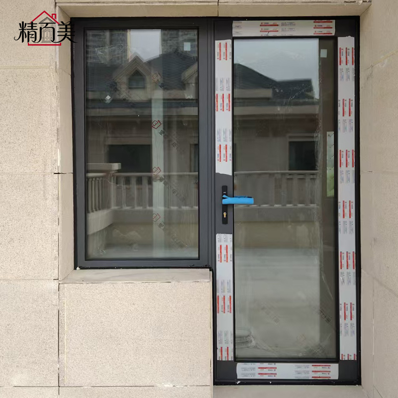 Aluminium Alloy Thermal Break Double Tempered Glass Tight Seal Single Leaf Swing Door For Villa Commercial Interior