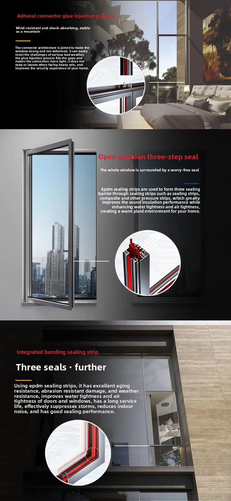 DEMEA Boutique Hotel Bathroom Project Waterproof Energy Saving Round Top Custom Glass Thermal Break Aluminum Casement Window
