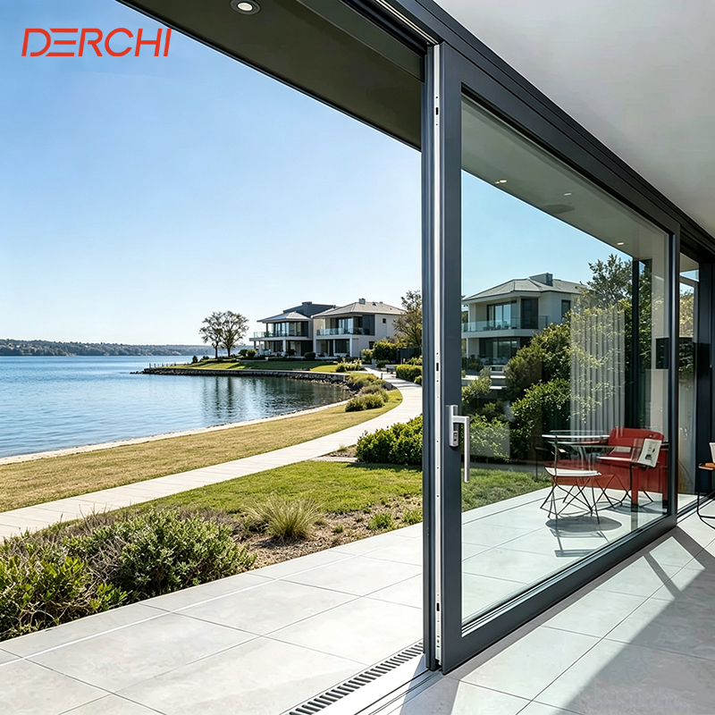 Florida Approved Large Patio Doors Modern Hurricane Impact Glass Triple or Double Glazed Lift and Sliding Door