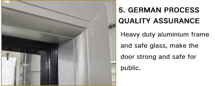 Hihaus 2027 Style Commercial Glass Door Office Store Shopping Mall Front Aluminum Spring Door