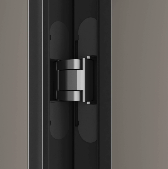 Modern Minimalist Invisible Aluminum Flush Door Assembly Finished Interior/Exterior Door Fiberglass Screen Netting Bathrooms