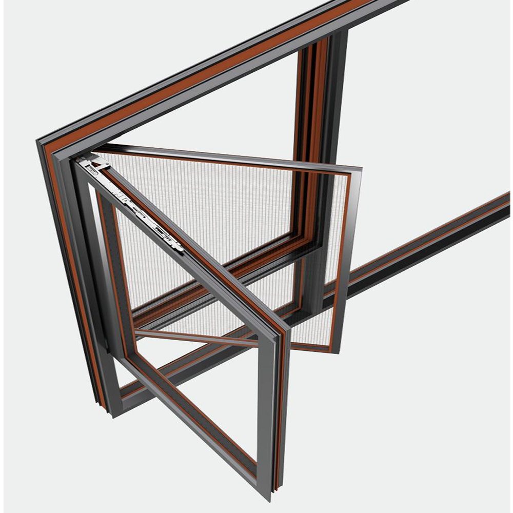 Natural Ventilation Aluminum Tilt Window for Bathroom Soundproof Double Glazed Thermal Break Modern