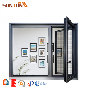 Exterior Sound Proof Aluminium Profiles Window Design French Style Black Aluminum Frame Double Glass Casement windows