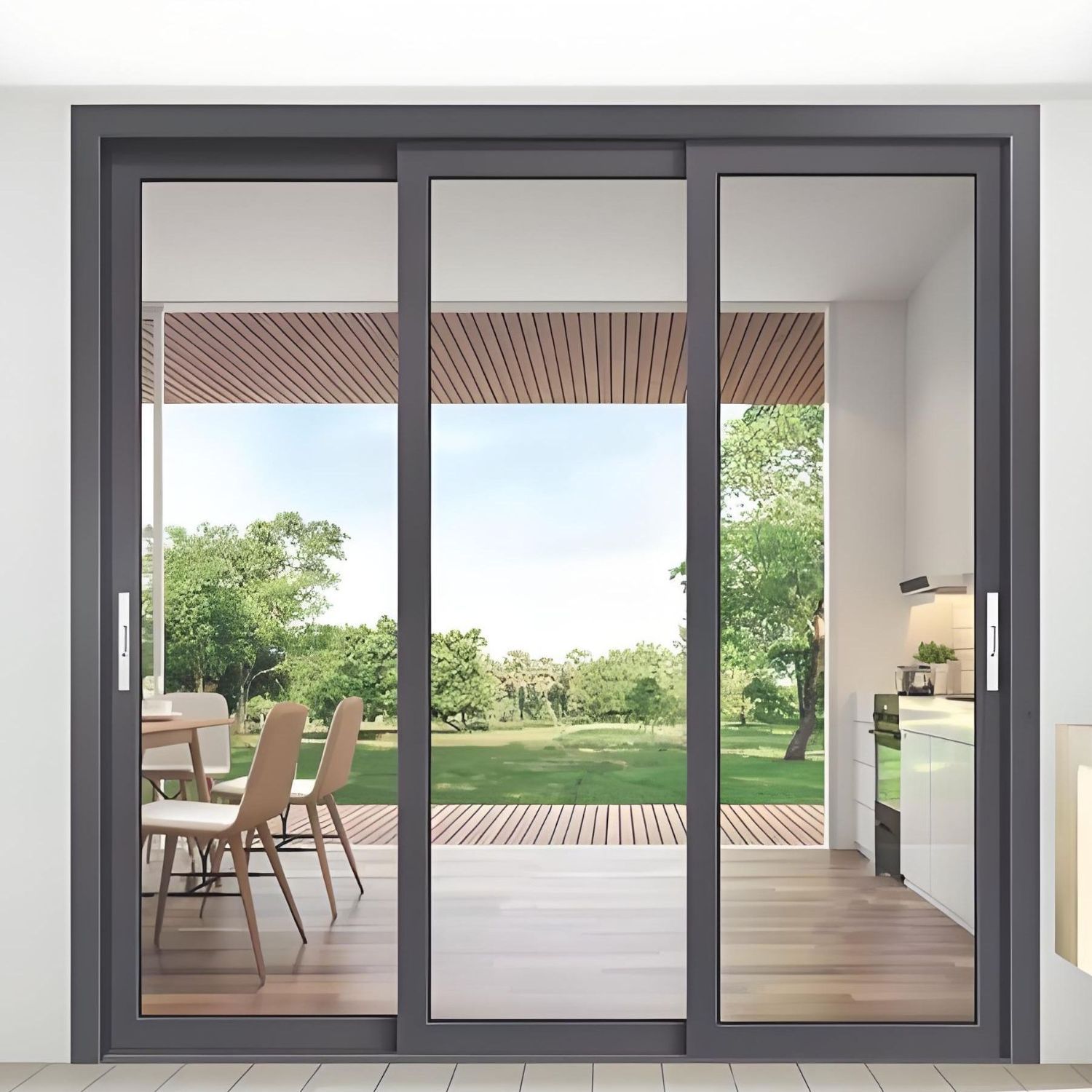 Aluminum Sliding Door Double Glazing Tempered Glass Waterproof Soundproof Two-Track Interior Modern Design Wine Cellar Hotel