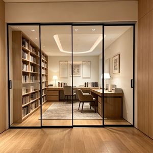 AOMEJA + OPK Aluminum Sliding Partition Door Sound Insulation Minimalist Design Interior Wine Cellar Bedroom Kitchen Apartment