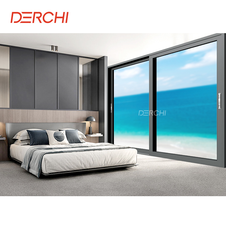 DERCHI Thermal Break Aluminum Sliding Folding Doors Frameless Door Modern Doors for Houses Interior
