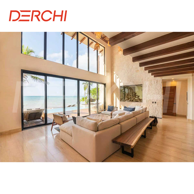 Residential House Commercial Heavy Duty Thermal Break Automatic Sliding Door Aluminum Patio Glass Door