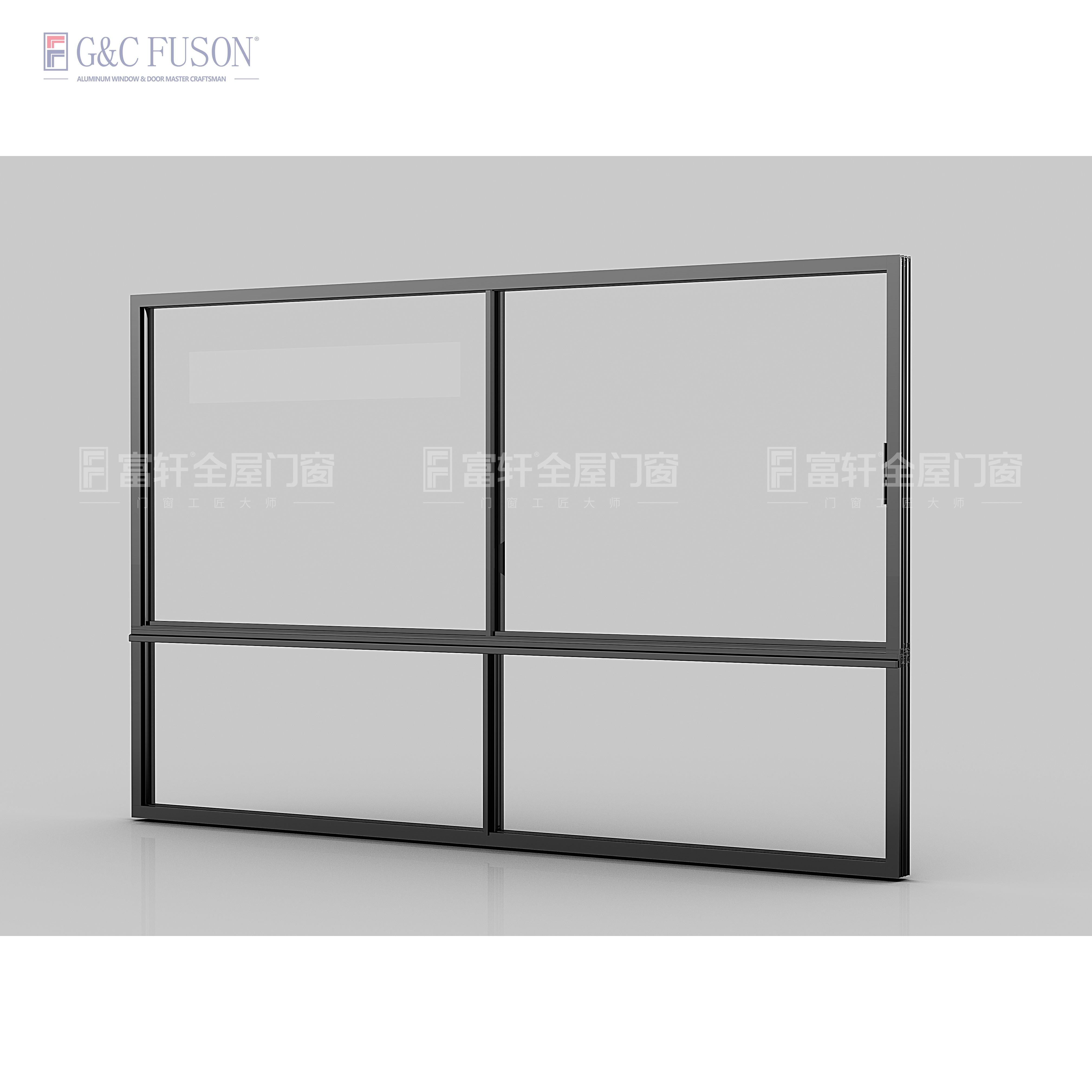 Fuson Aluminum Energy Efficient Design Sliding Window Louver Customized Hurricane Impact Aluminum Window