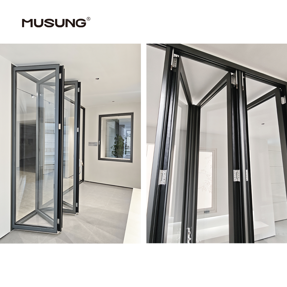 Aluminum Folding Patio Doors Exterior Accordion Bifold Door For Balcony Outdoor Design