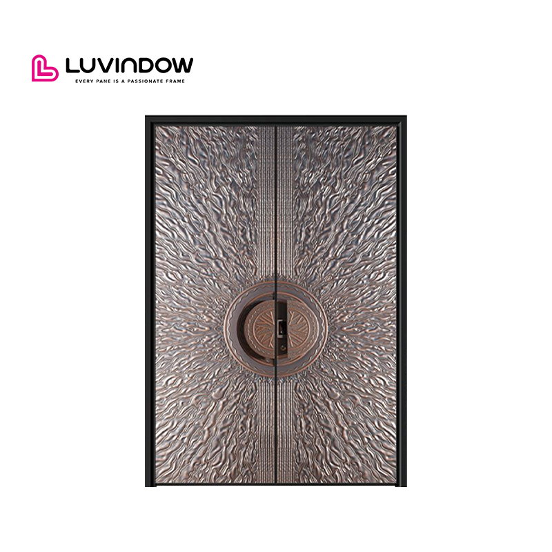 Luvindow Aluminum Doors for House Security Front Entrance Door With Smart Lock