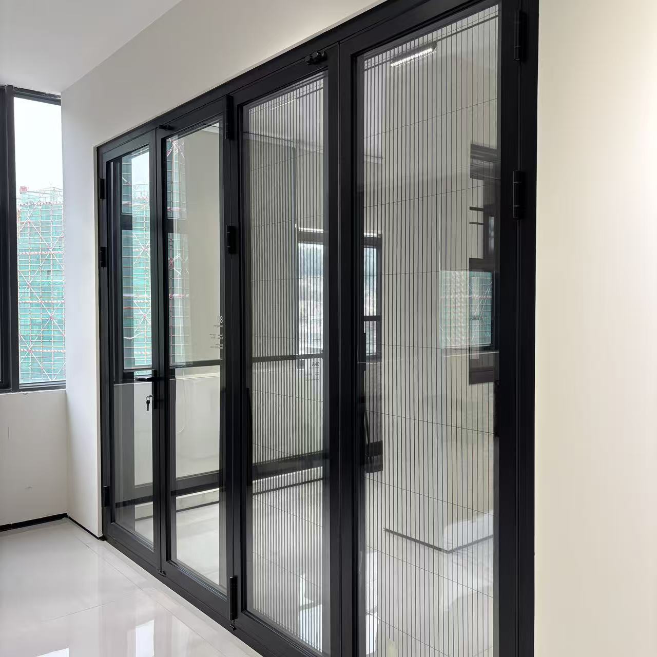 DERCHI Custom Security Bi-fold Aluminum Patio Doors with Double Tempered Glass Waterproof Design for Outdoor Use