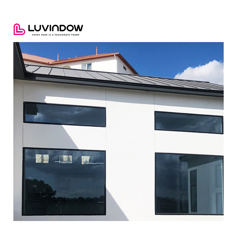 Panoramic Residential Aluminum Picture Windows Double Glazed Sound Proof Floor To Ceiling Large Glass Fixed Windows