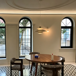 Contemporary Horizontal Arched Aluminum Alloy 6063-T5 Soundproof Window Stainless Steel Screen For Exterior Staircase