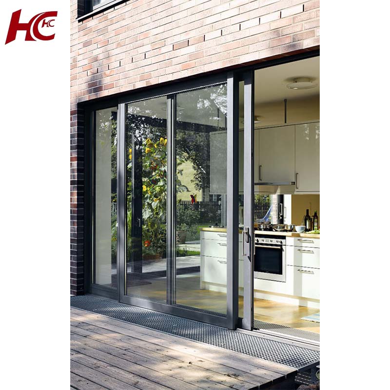 Windproof Waterproof Modern Aluminium Double Glazed Sliding Kitchen Doors for Living Room