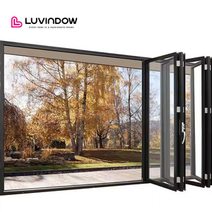 NFRC Certificate Thermal Break Aluminum Heavy Duty Accordion Door Exterior Bifold Doors With Retractable Fly Screen