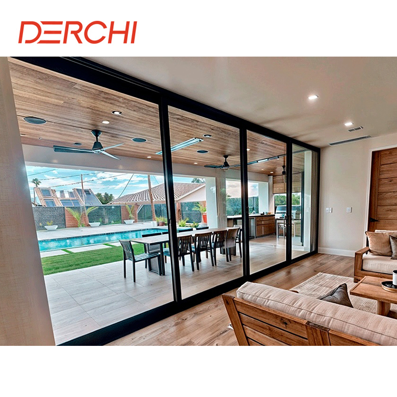 Heavy-Duty Commercial Modern Energy Efficient Office Door External Glass Slide Large Sliding Patio Doors and Windows for Home