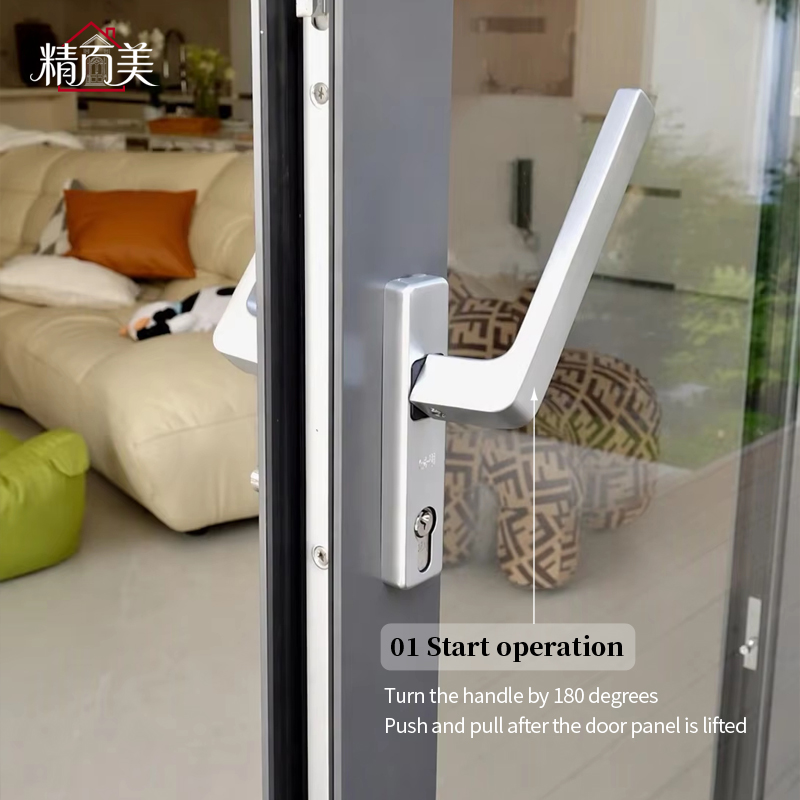 Modern Minimalist Weather Proof Corrosion Resistant Slim Frame Double Tempered Glass Aluminium Lift And Slide Door