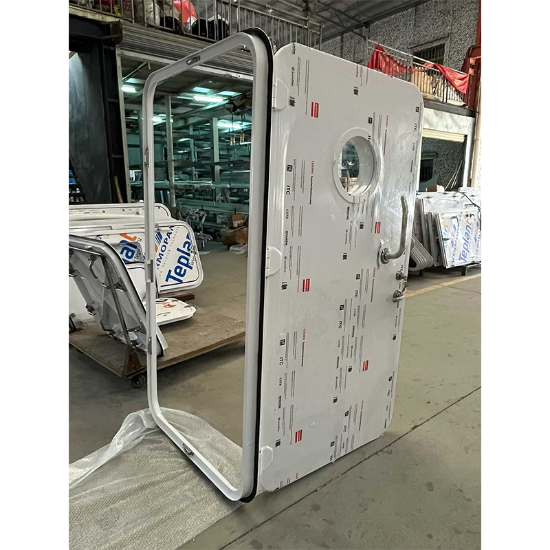 Custom Aluminium Marine Weathertight Cabin Door, Round Porthole Observation Window Marine Bulkhead Door