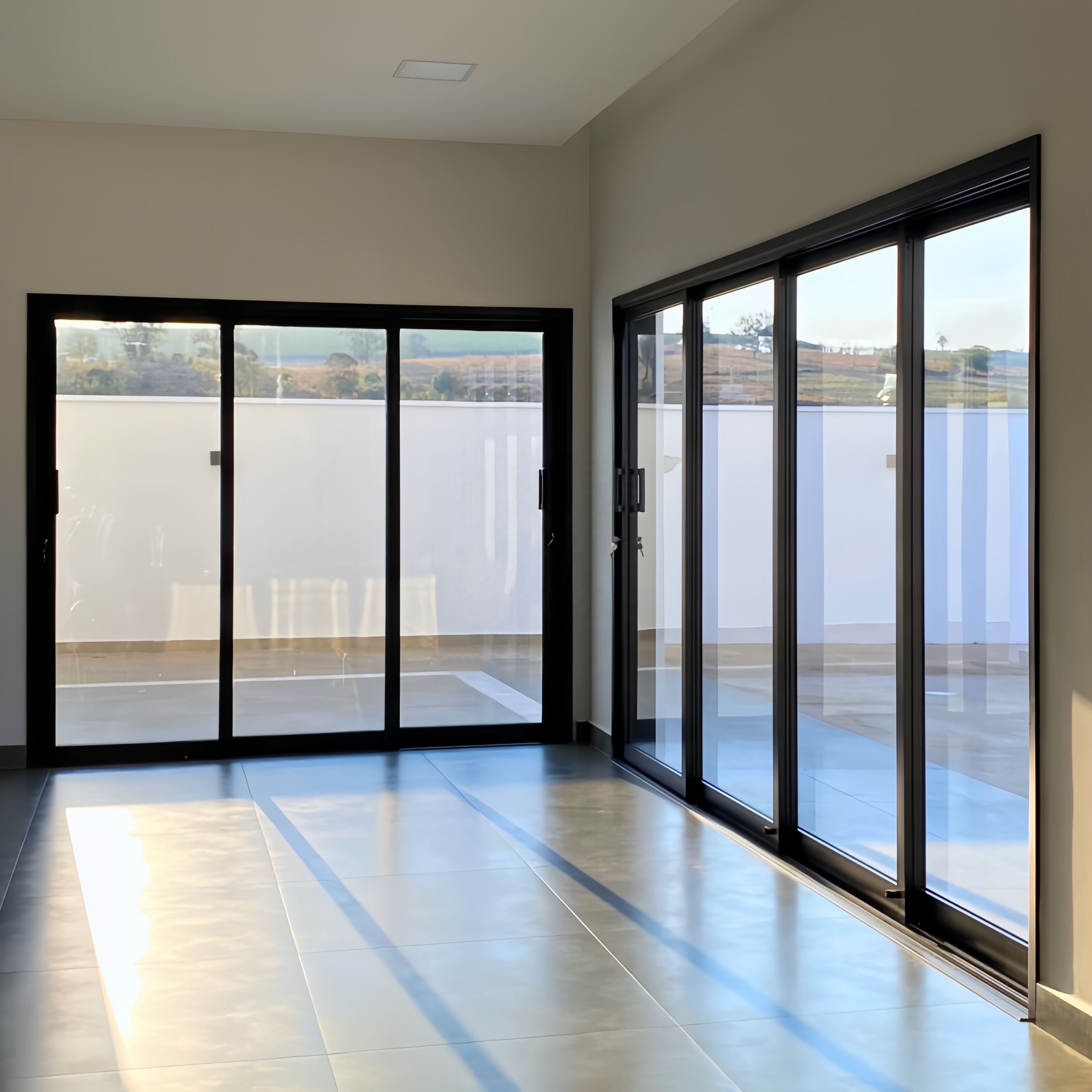 Customized Latest Design Villa House Doors Aluminium 4 Panel Sliding Door Exterior Patio Aluminium Double Glass Sliding Doors