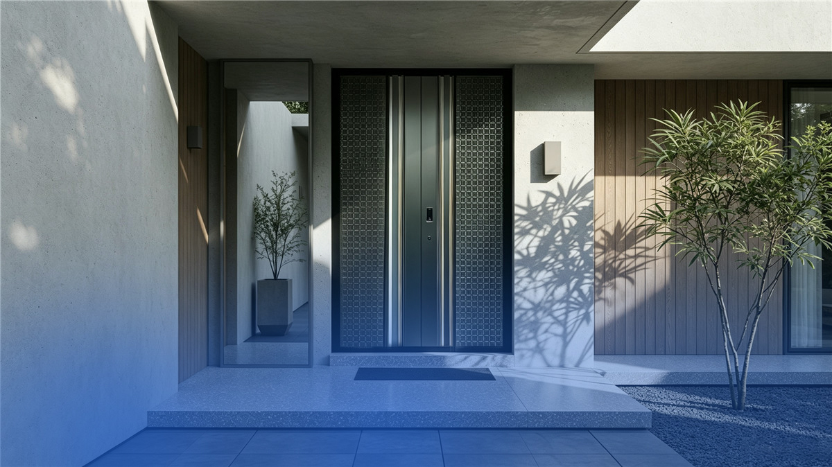 Cast aluminum entry door with sculpted relief for palaces and villas