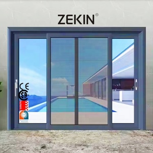 NFRC AS2047 Certified High Energy Efficient Modern Design Double Glass Aluminum Sliding Patio Doors For Outdoor Hospital Use