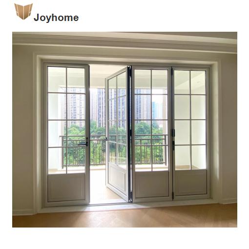 Modern French Style Commercial Aluminum Storefront Door Durable Exterior Glass Door Attractive Design for Outdoor Use for House