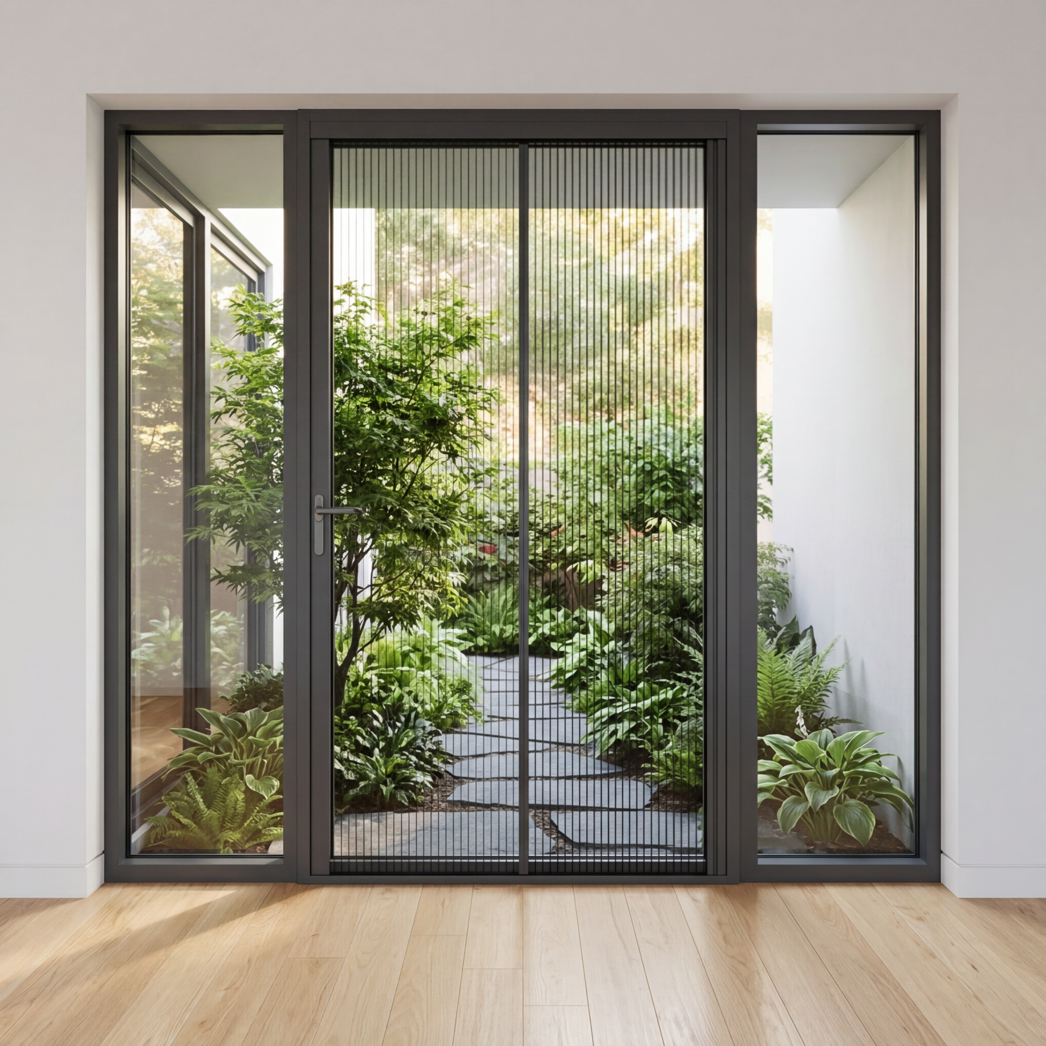 Diamond Mesh Folding Anti-Mosquito Stainless Steel Screen Door Modern Aluminum Design Hotel Use 5 Year Warranty