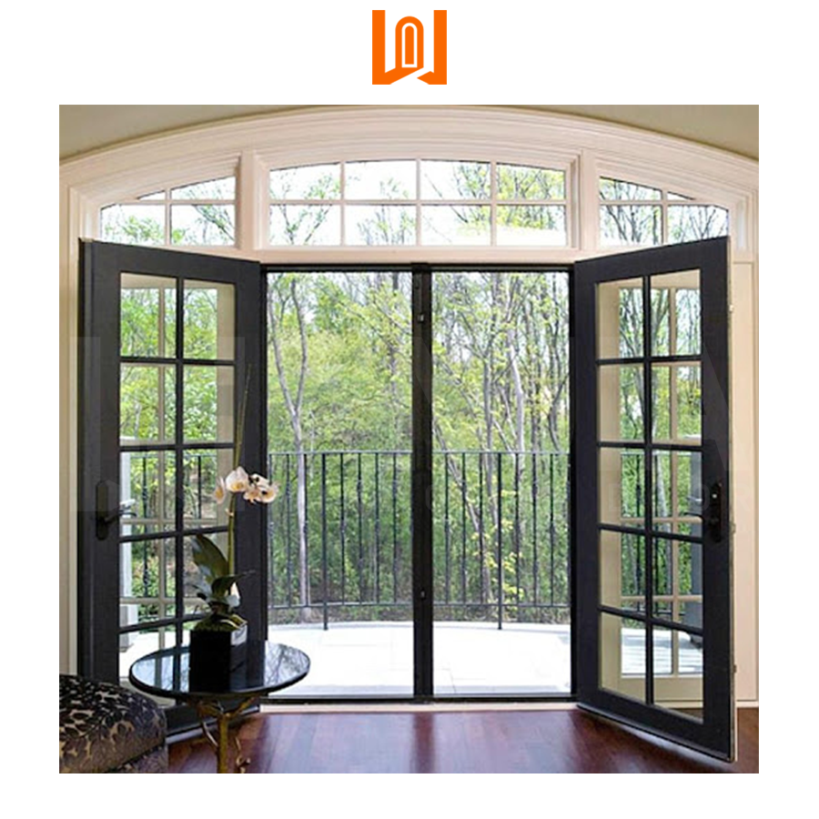 Latest Design Energy Efficiency Exterior Front Entry Doors Aluminum Swing Glass Door Residential French Doors