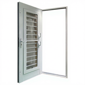 Caribbean Hurricane Proof Aluminum Framed Ventilation Adjustable Glass Louvered Jalouise Front Entry Door for Sale