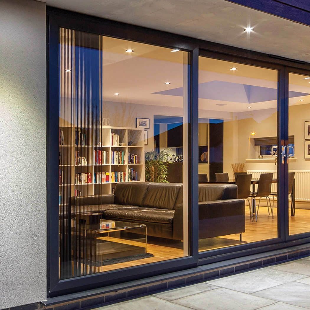 Canadian Project Double Interior Glass Sliding Door Aluminum Alloy Windproof Soundproof Anti-theft Apartment Exterior Villa