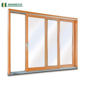 Lukliving Modern Style Aluminum Alloy Clad Wood Exterior Sliding Glass Doors with Sound Insulation and Finished Surface