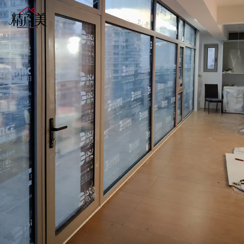 Aluminium Alloy Thermal Break Double Tempered Glass Tight Seal Single Leaf Swing Door For Villa Commercial Interior