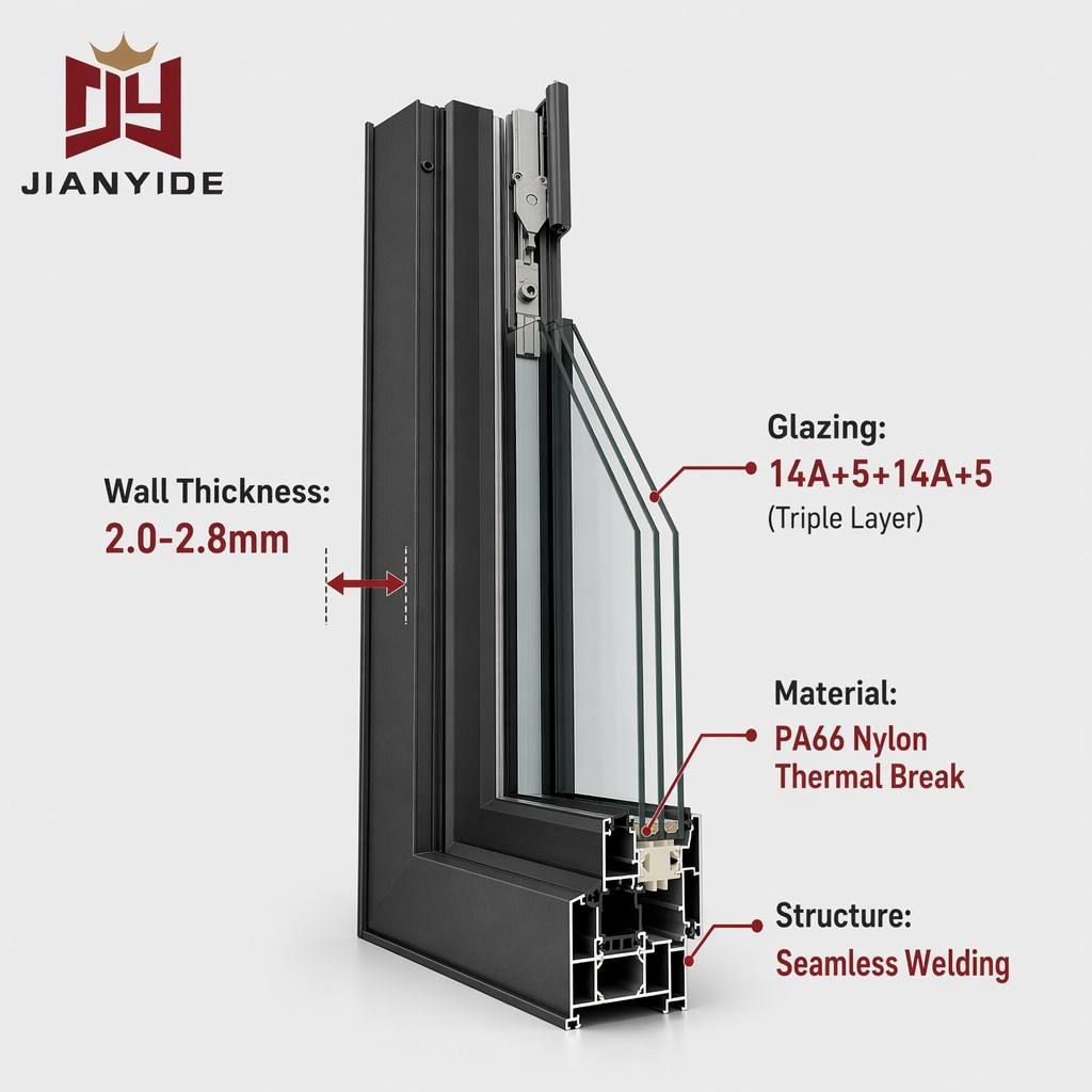 High Quality Aluminum Alloy Tilt Turn Window for Villa Multi-Function Casement Low-E Insulated Glass Windproof Waterproof