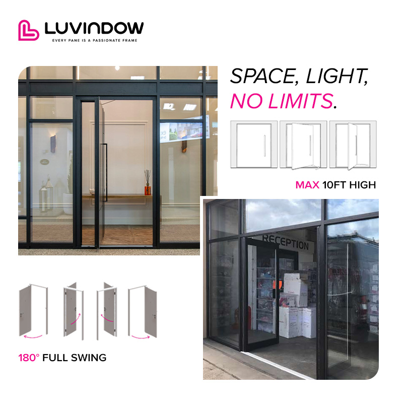 Luvindow Comprehensive Aluminum Storefront Door System Engineered Specifically for High-end Commercial Projects