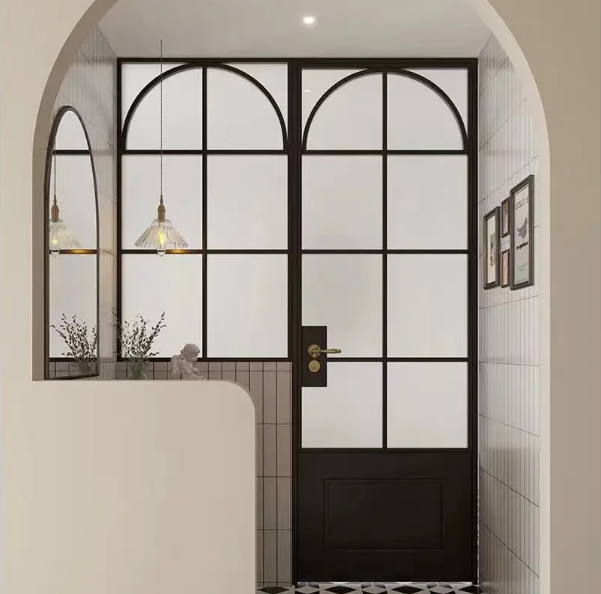 High-End Seamless Aluminium Alloy French Windows Energy Efficient For Exterior Bedroom Or Farmhouse Use