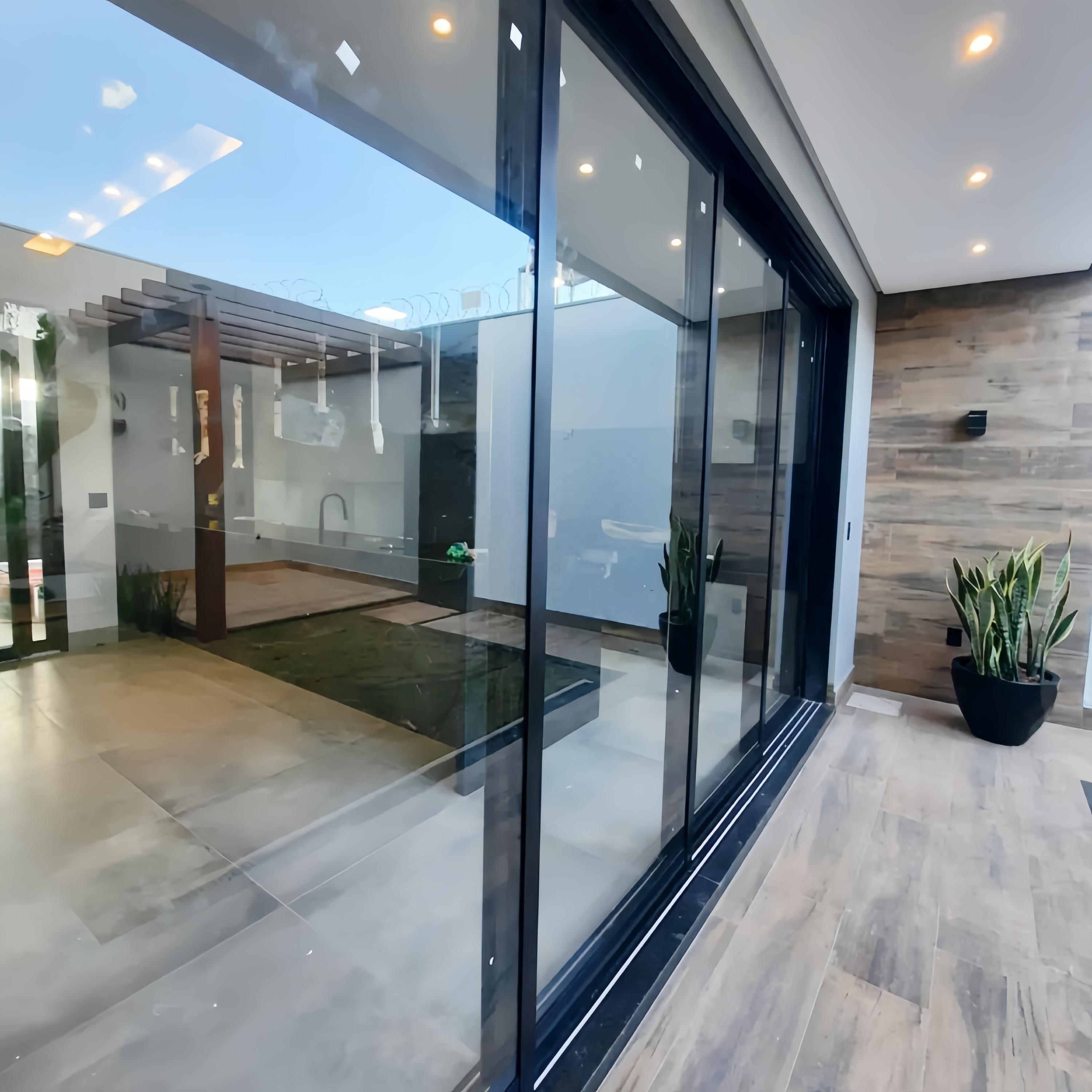 Good quality Advanced modern Aluminum Door Sliding tinted Glass Patio Door with Bi-fold Folding Outdoor Storefront Door