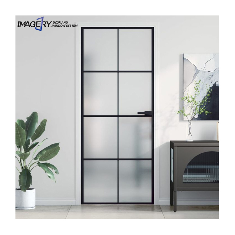 French Simple Design Narrow Frame Aluminum Glass Hinged Casement Door Aluminum Exterior Patio Door with Mesh for Kitchen/bedroom