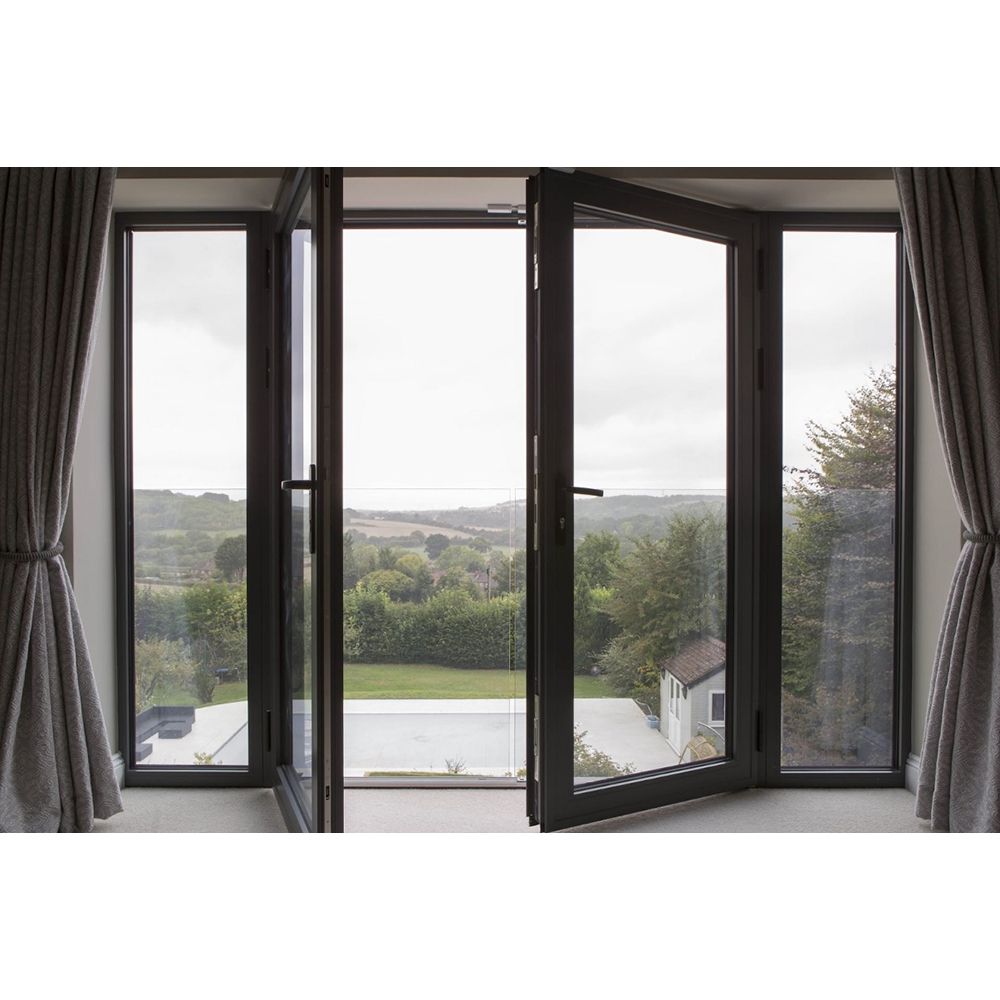 Premium Aluminum Alloy Casement Door Thermal Break Multi-Lock Security Waterproof Minimalist Design for Bedroom Villa Dining Use