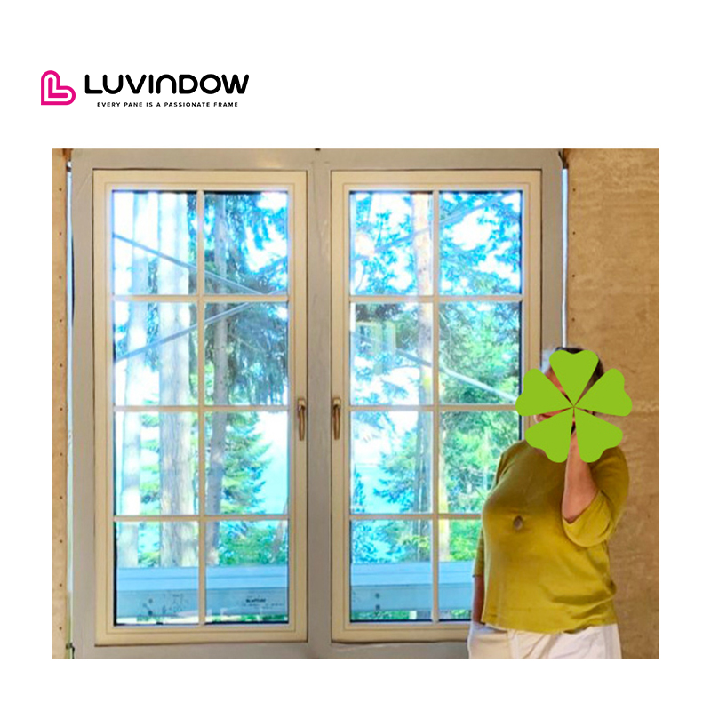 Australia Standard Simple Design Solid Wood Casement Windows Double Glazed Aluminum Clad Wood Out Swing Window