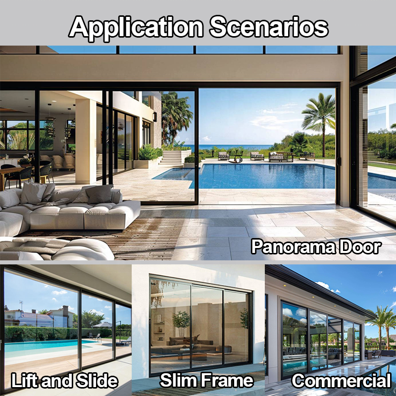 Heavy Duty Modern Energy Efficient External Glass Slide Large Sliding Patio Doors and Windows for Home