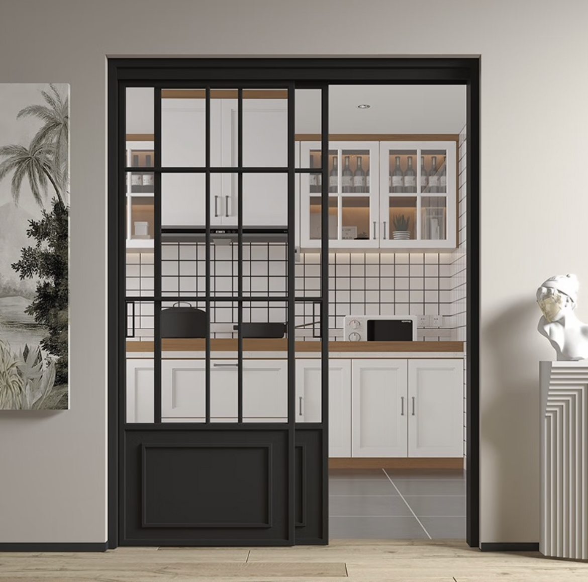 Entry Hurricane Impact Hotel Use French Exterior Thermal Break Aluminum Alloy Patio Doors Double Glazed Tempered LowE Glass TUV