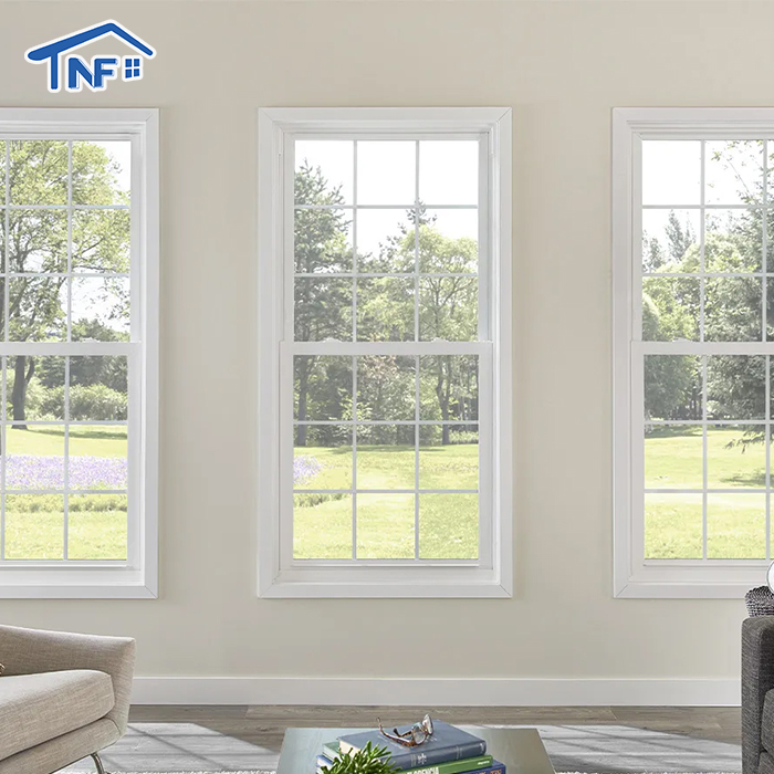 Foshan America Aluminum Tempered Glass Glass Waterproof French Black Windows and Doors Custom Design Doule Single Hung Windows