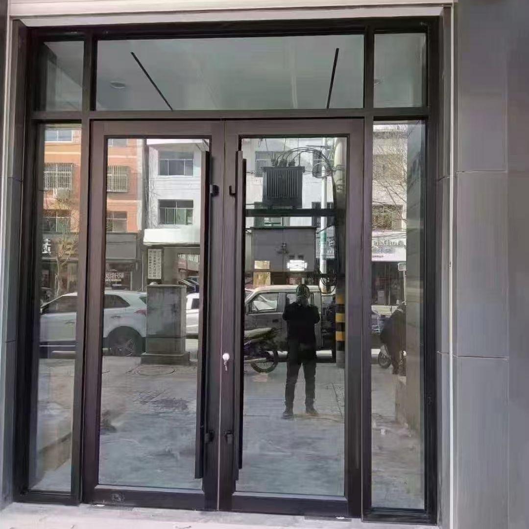 Bestselling Durable Modern Commercial Left Hand (LH) Aluminum Alloy Frame Tempered Glass Waterproof Storefront Door Model 009 1